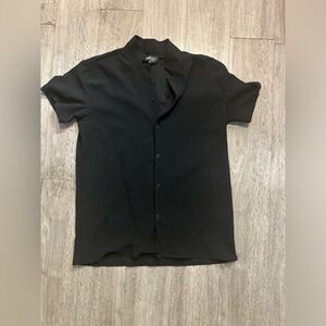 Black Casual Button Down Shirt